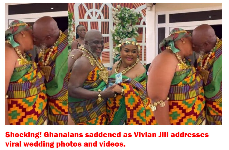 Shocking! Ghanaians saddened as Vivian Jill addresses viral wedding photos and videos.