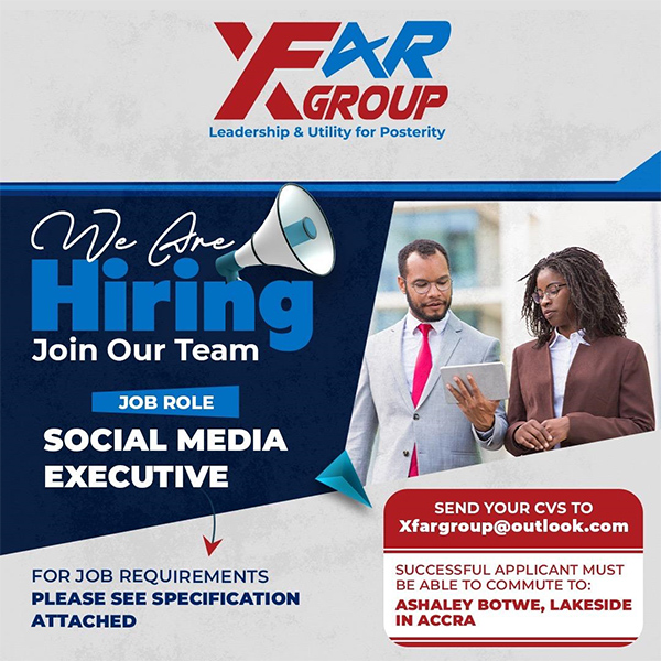 Job Vacancy – Social Media Executive Opportunity at XFAR Group